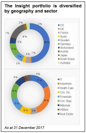 Insight portfolio geographical and sector allocation
